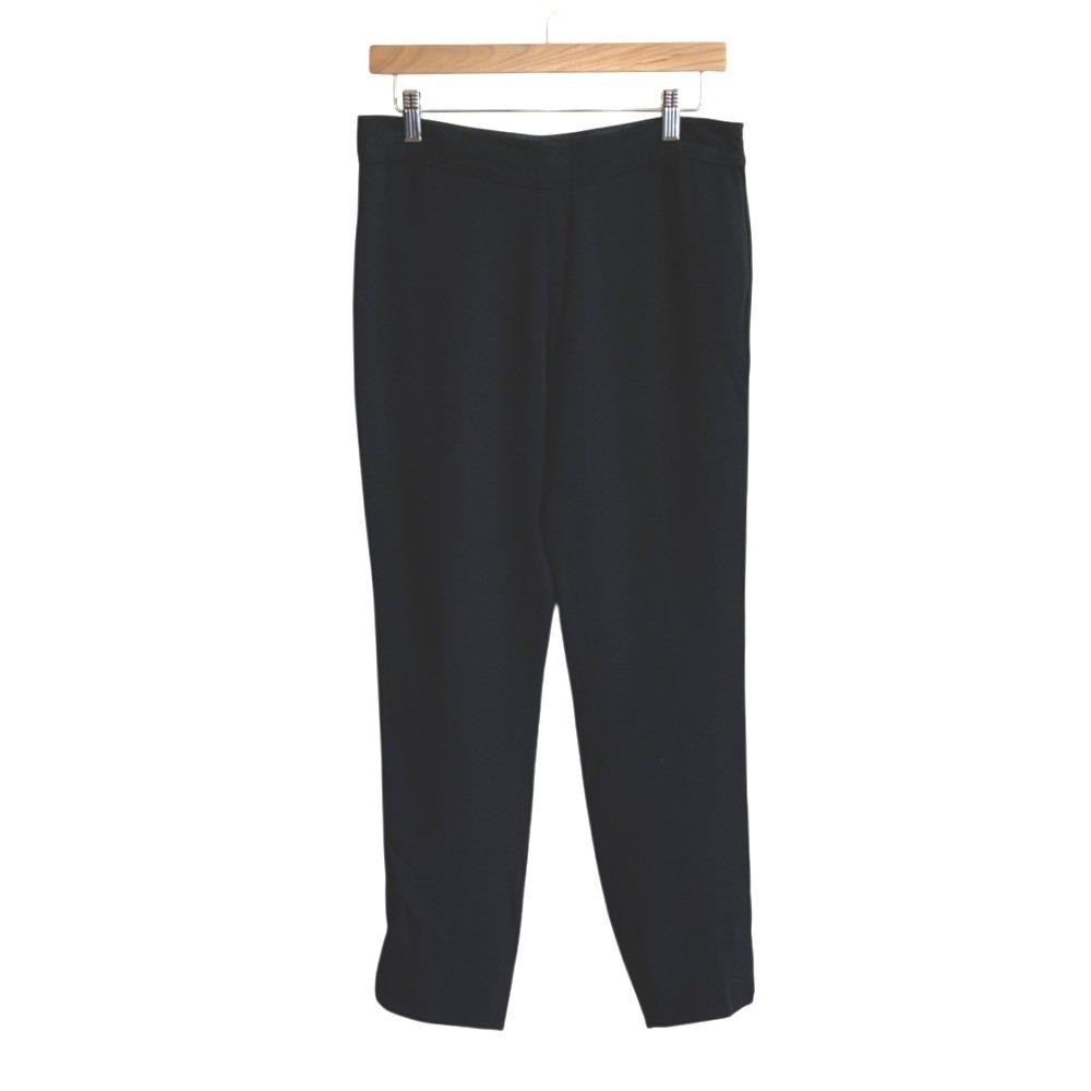 TORY BURCH Women 4 Black Side Zip Straight Leg Slacks Career Office Professional